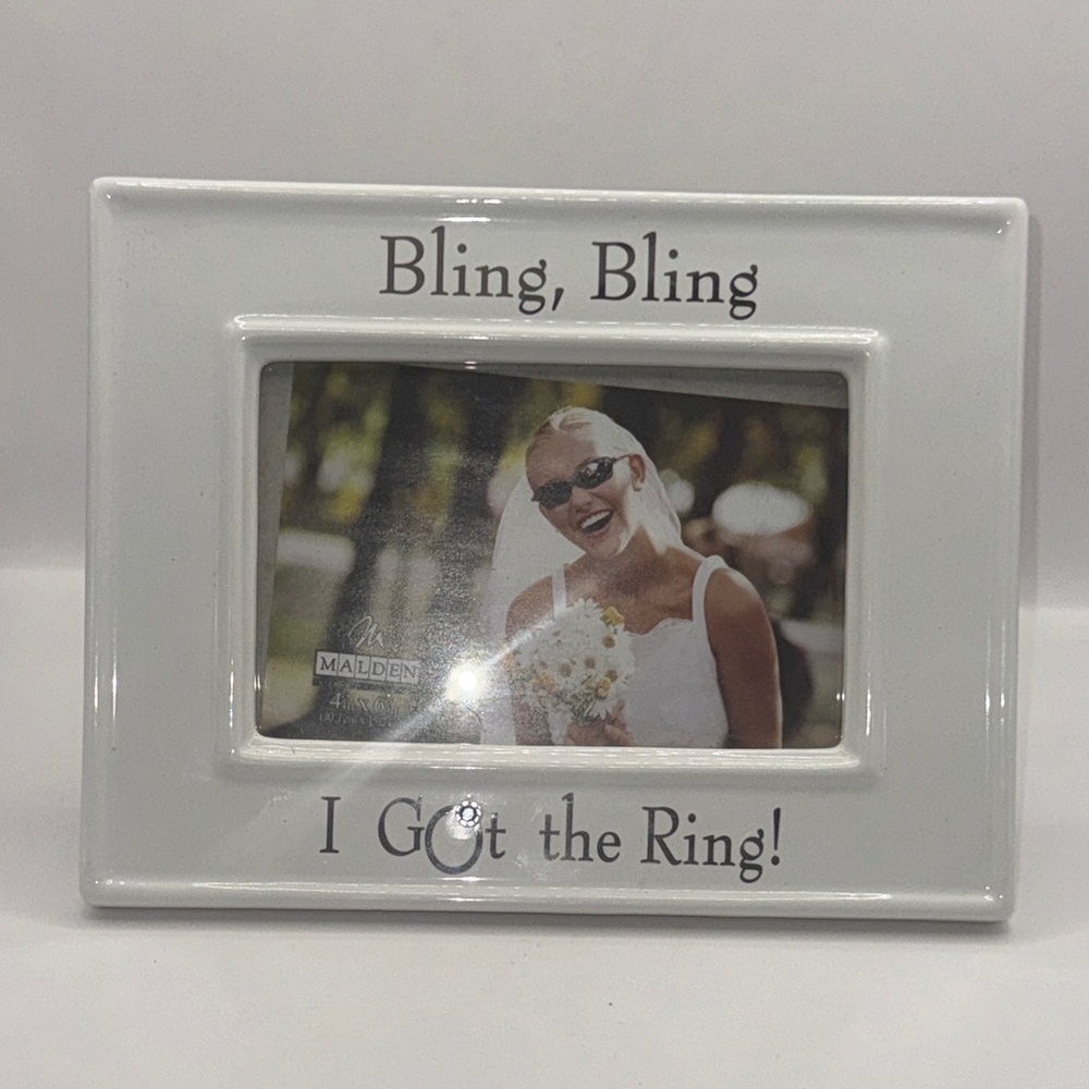 Engagement bridal photo frame 4x6"